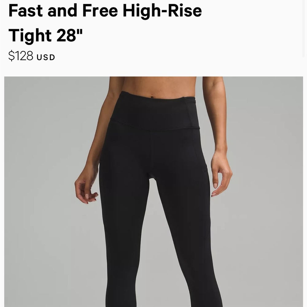Fast and free tights Black size 6 28” length